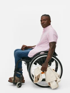 Camisa Oxford De Manga Corta A Rayas