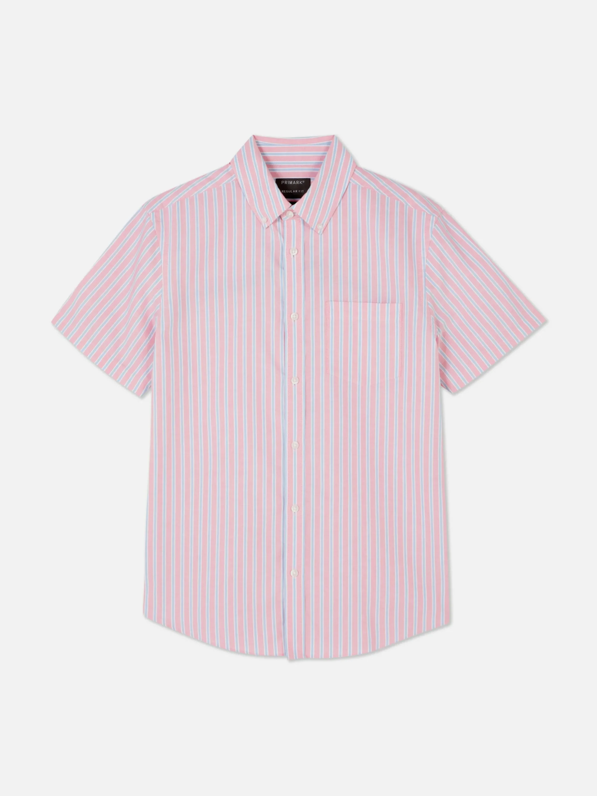 Camisa Oxford De Manga Corta A Rayas