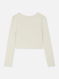 Camiseta Acanalada Con Botones