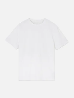 Camiseta Acanalada Con Cuello Redondo