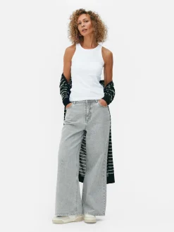 Camiseta Acanalada Con Espalda Nadadora