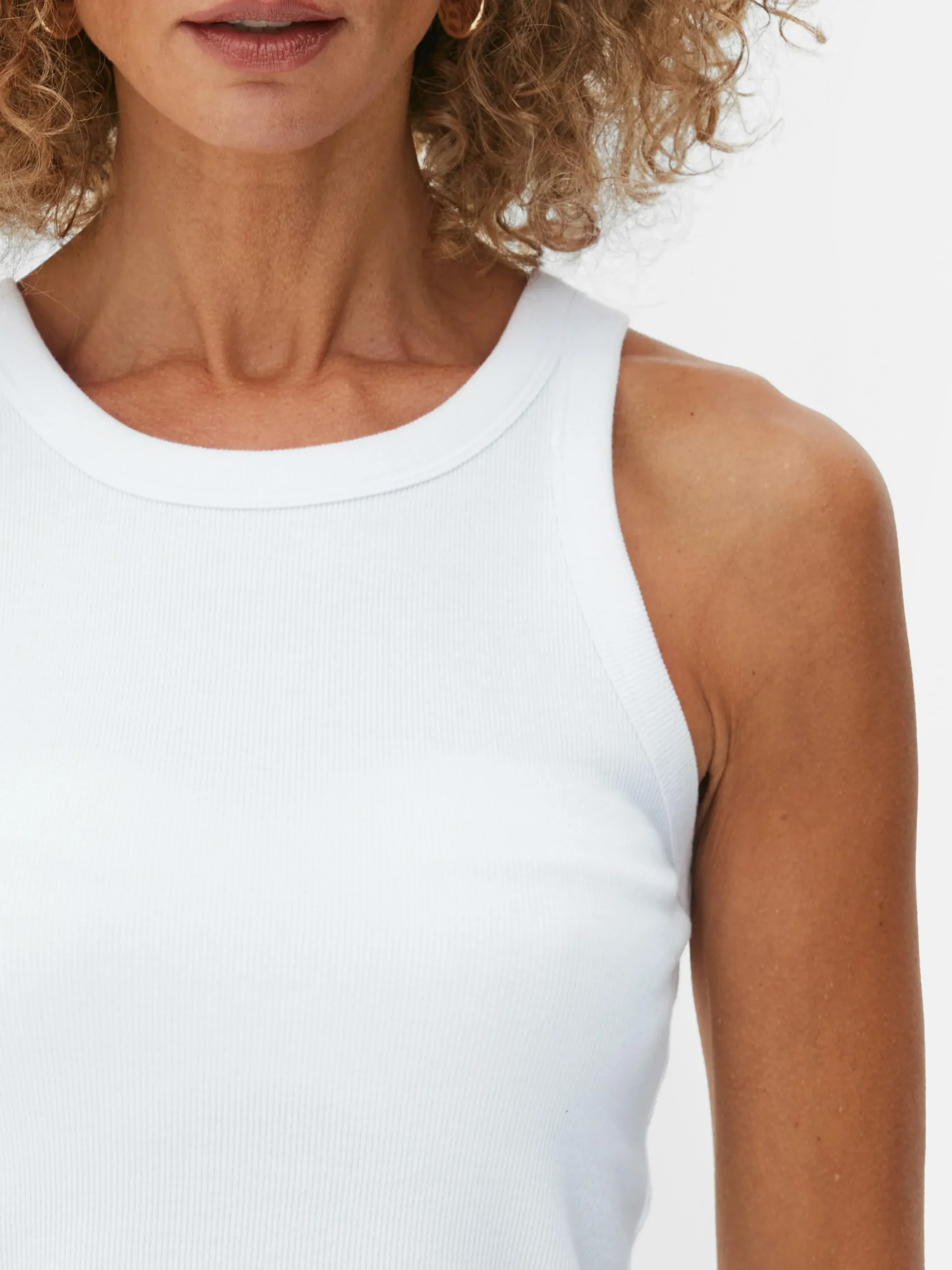 Camiseta Acanalada Con Espalda Nadadora