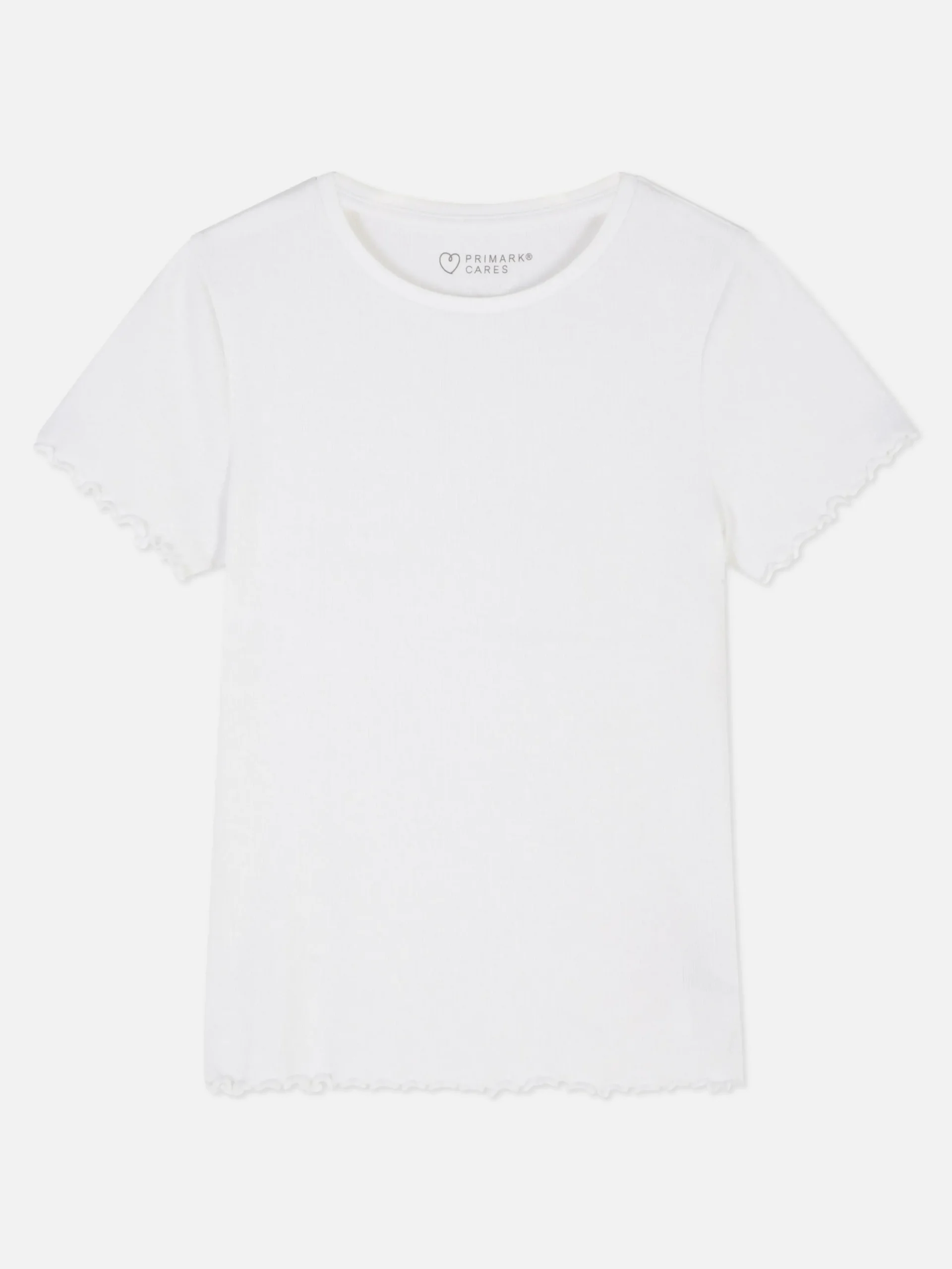 Camiseta Acanalada Con Ribetes Ondulados