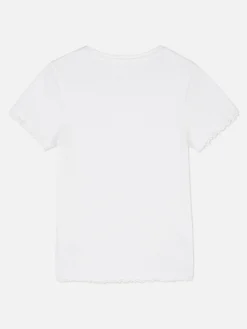 Camiseta Acanalada Con Ribetes Ondulados