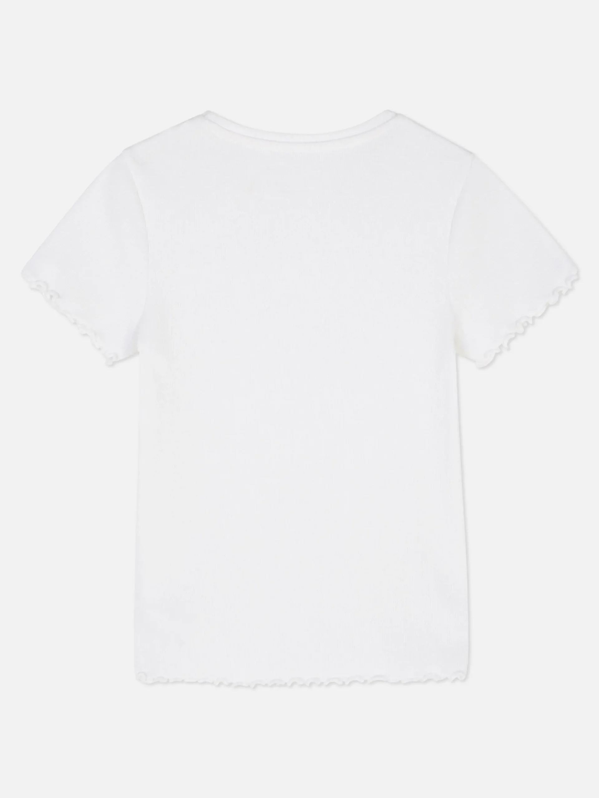 Camiseta Acanalada Con Ribetes Ondulados