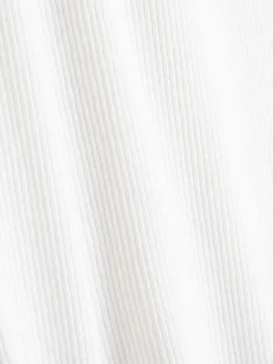 Camiseta Acanalada Con Ribete Ondulado A Juego