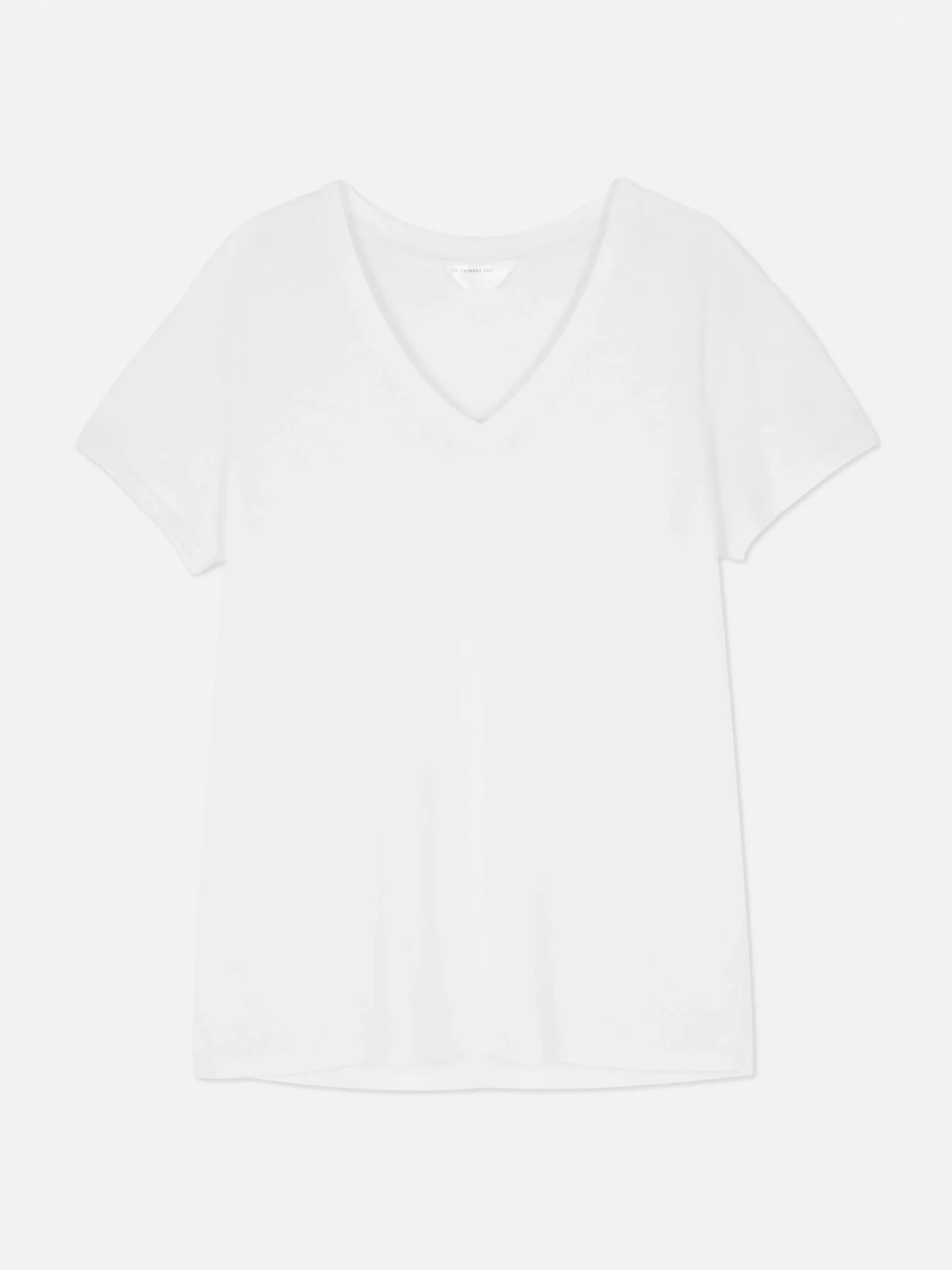 Camiseta Con Cuello De Pico En Mezcla De Algodón