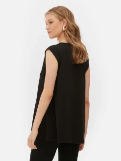 Camiseta Con Cuello De Pico Sin Mangas