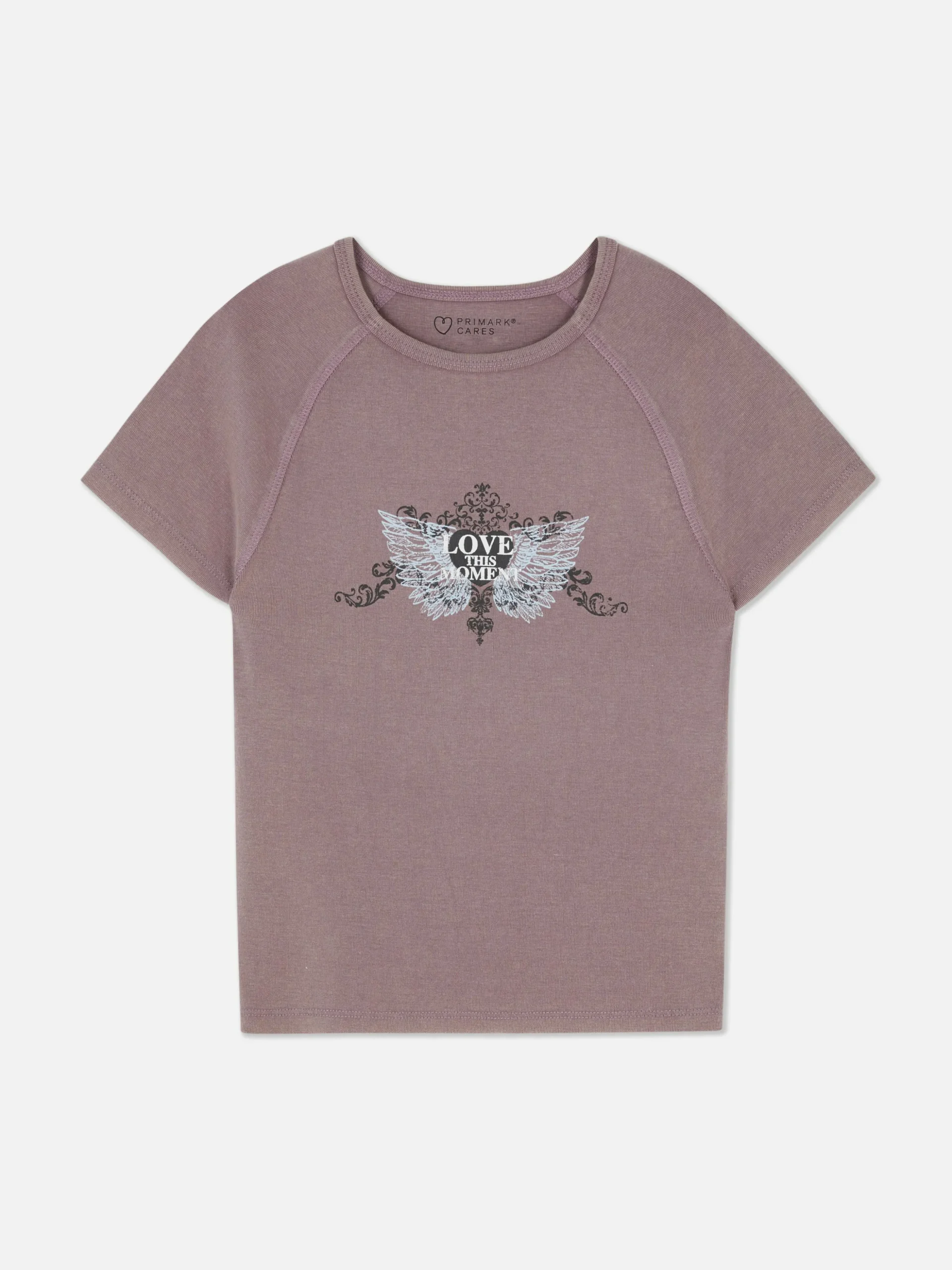 Camiseta Con Efecto Lavado Y Estampado De Mariposas
