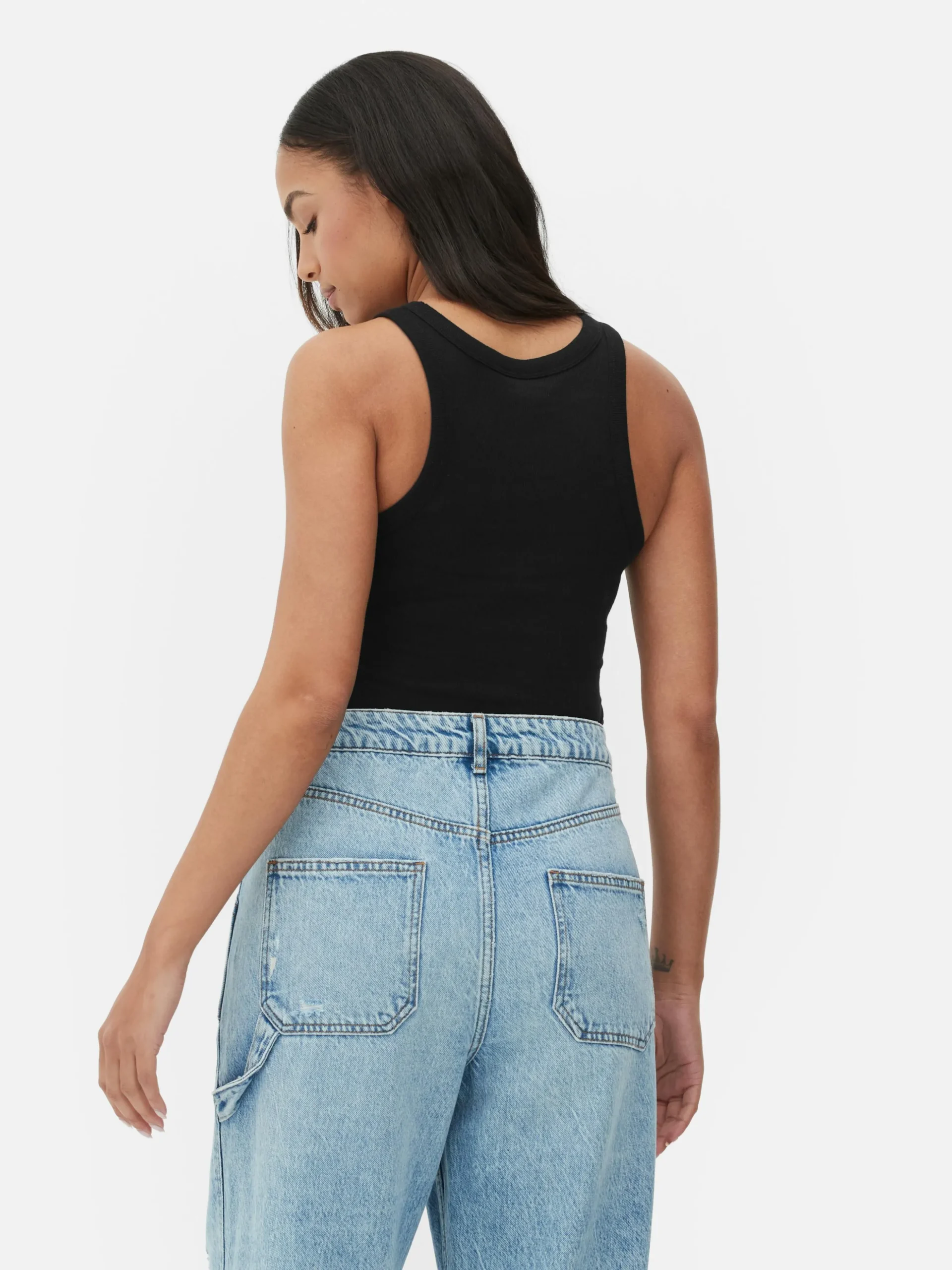 Camiseta Con Espalda De Nadadora Acanalada