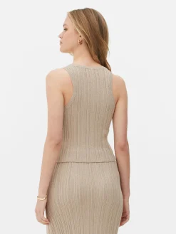 Camiseta Con Espalda De Nadadora Acanalada