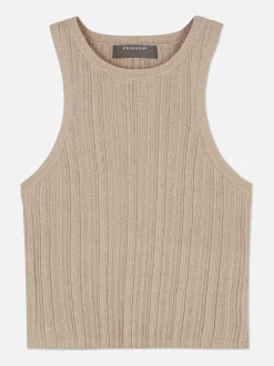 Camiseta Con Espalda De Nadadora Acanalada