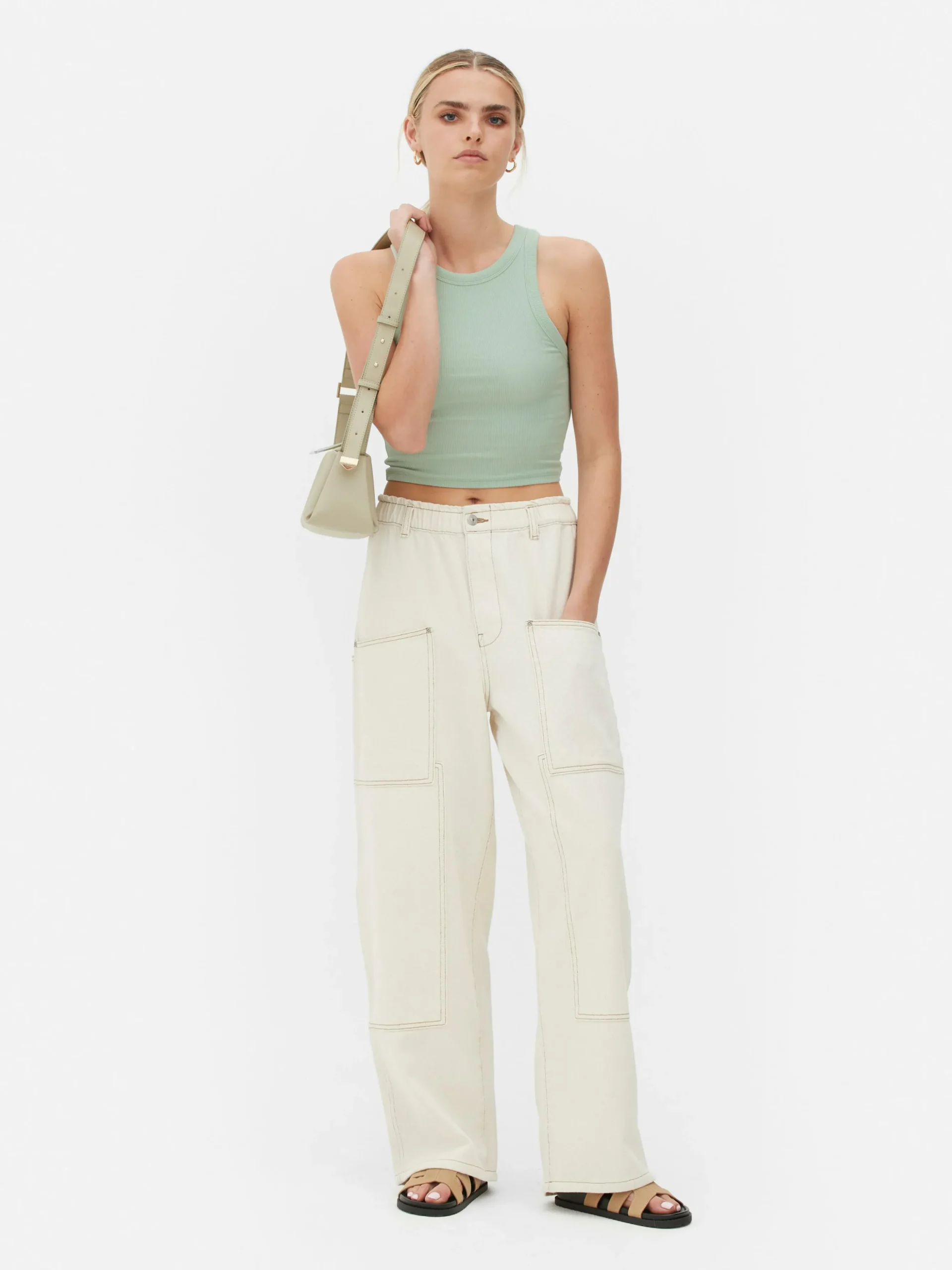 Camiseta Con Espalda De Nadadora Acanalada