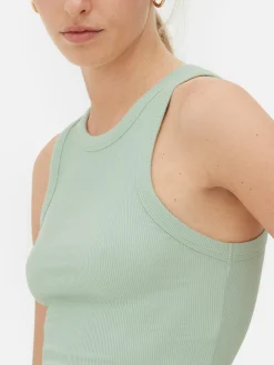 Camiseta Con Espalda De Nadadora Acanalada