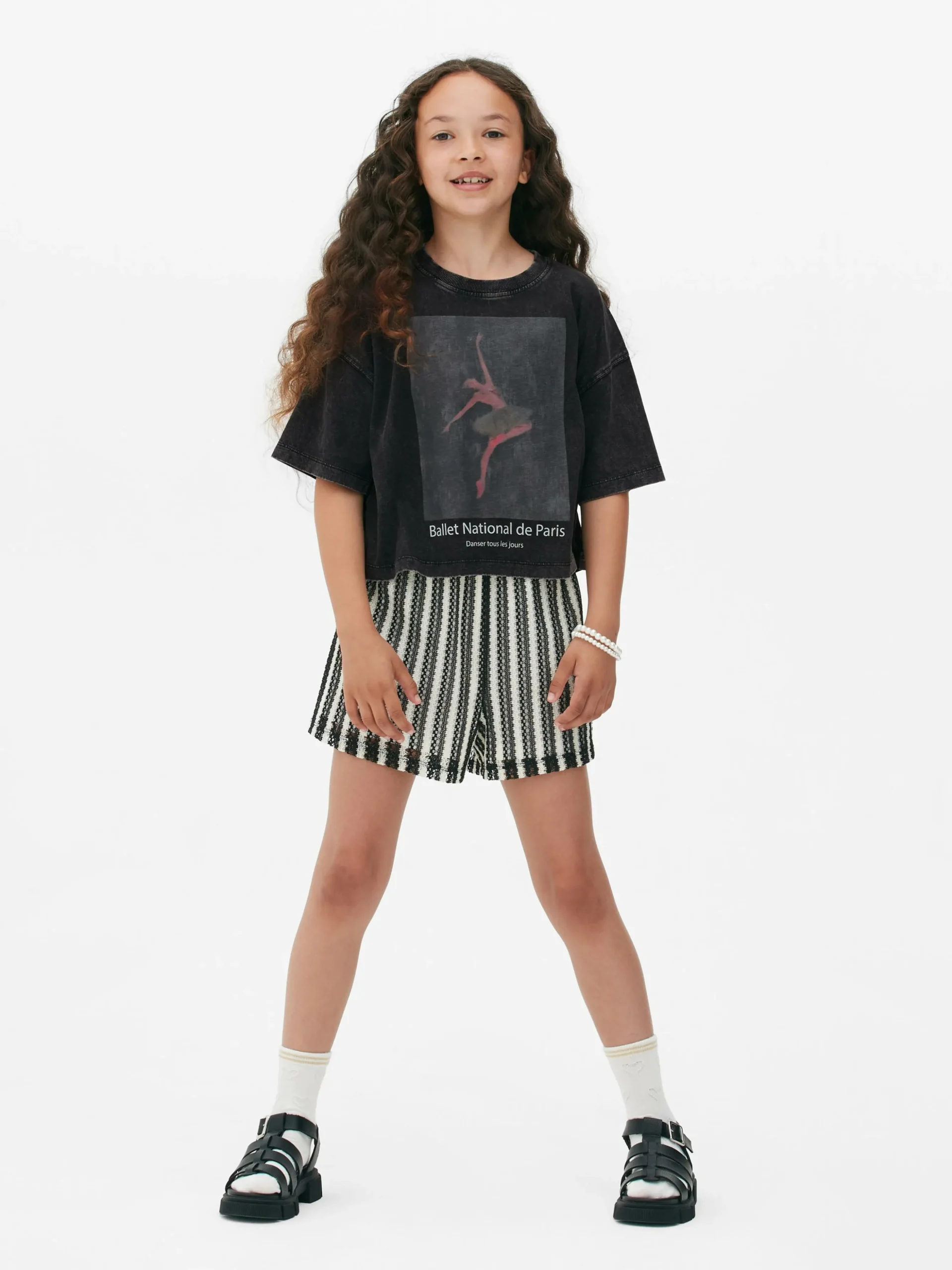 Camiseta Corta Con Diseño De Bailarina Parisina