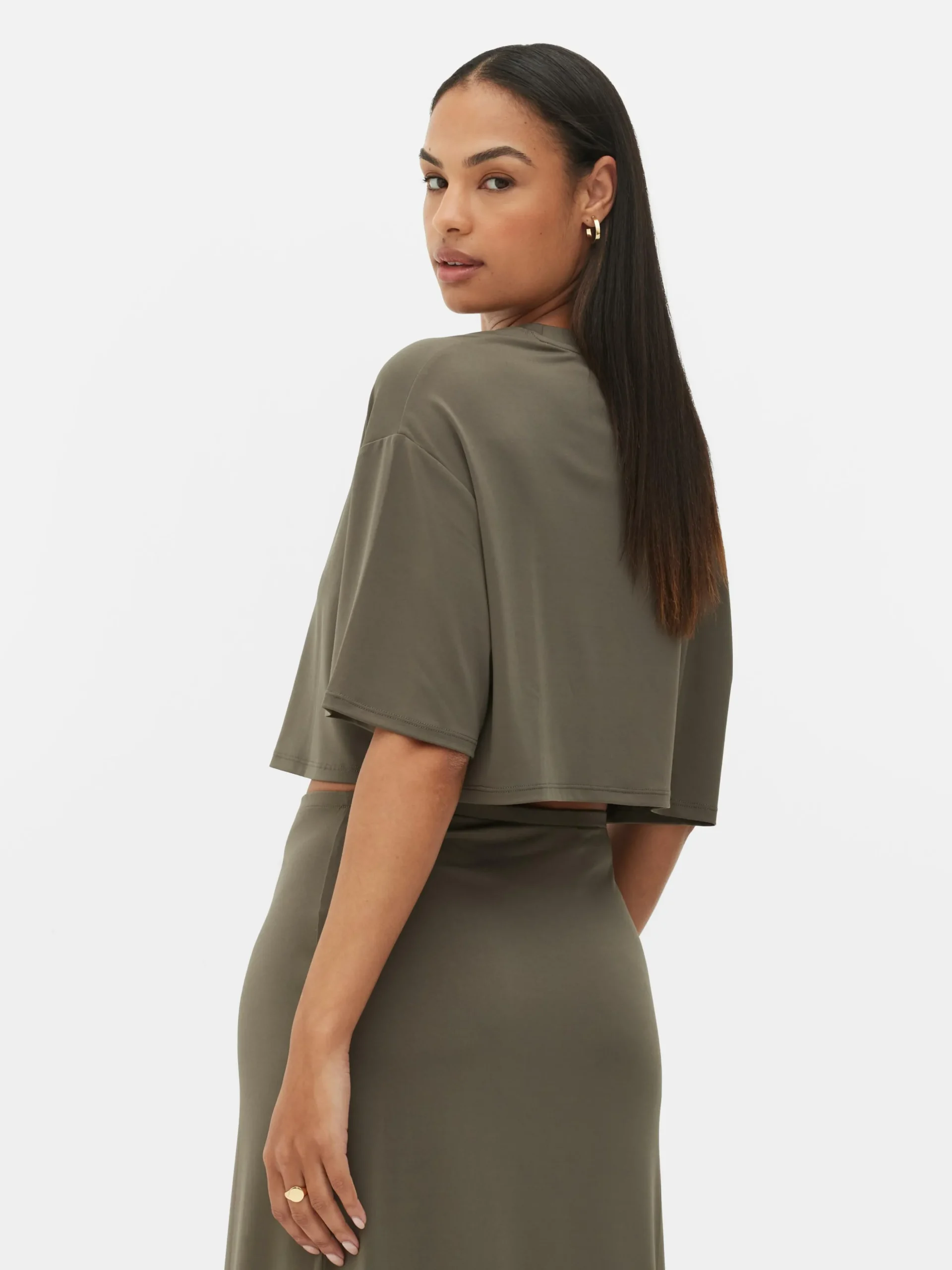 Camiseta Corta De Corte Cuadrado Combinable