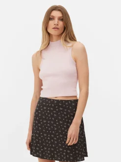 Camiseta Corta Sin Mangas De Cuello Alto