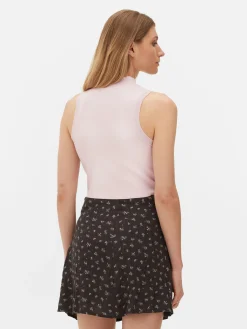 Camiseta Corta Sin Mangas De Cuello Alto