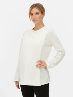 Camiseta Cruzada De Manga Larga De Premamá