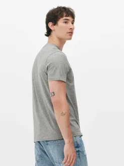 Camiseta De Algodón Con Cuello Redondo