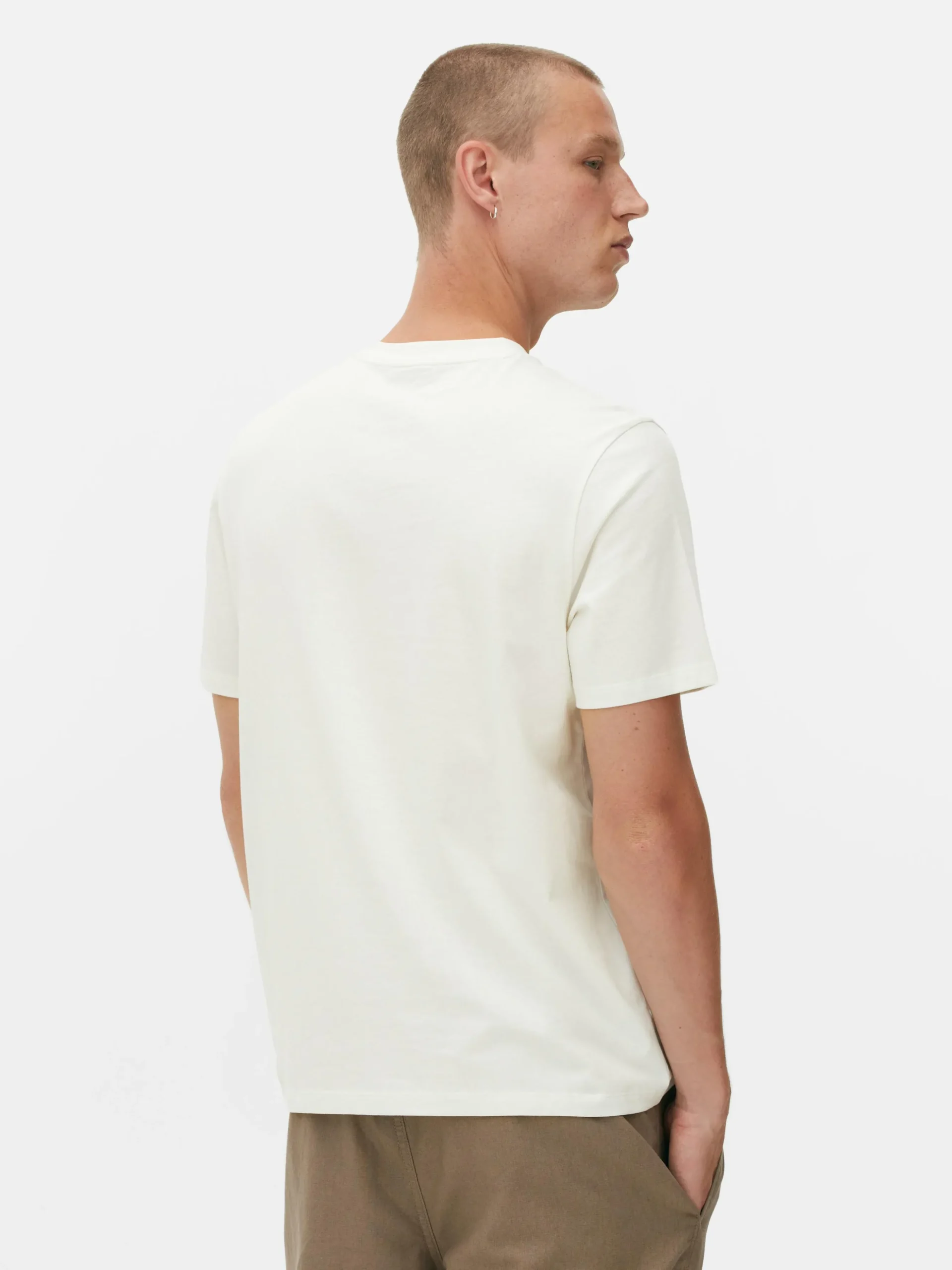 Camiseta De Cuello Redondo Y Corte Recto