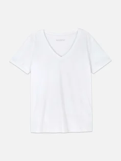 Camiseta De Manga Corta Con Cuello De Pico