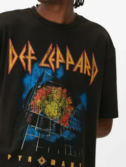 Camiseta De Manga Corta Con Estampado De Def Leppard