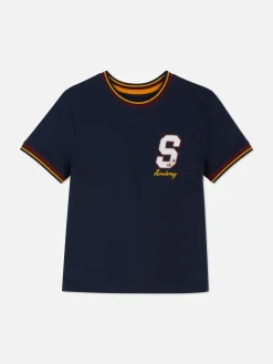 Camiseta De Manga Corta De Estilo Universitario