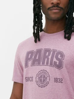 Camiseta De Manga Corta Universitaria «Paris»