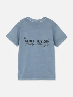 Camiseta De Manga Corta Y Estampado Deportivo