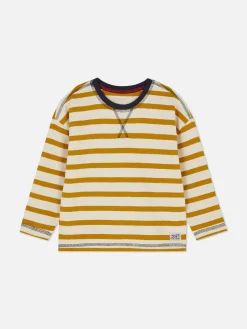 Camiseta De Manga Larga A Rayas Con Textura