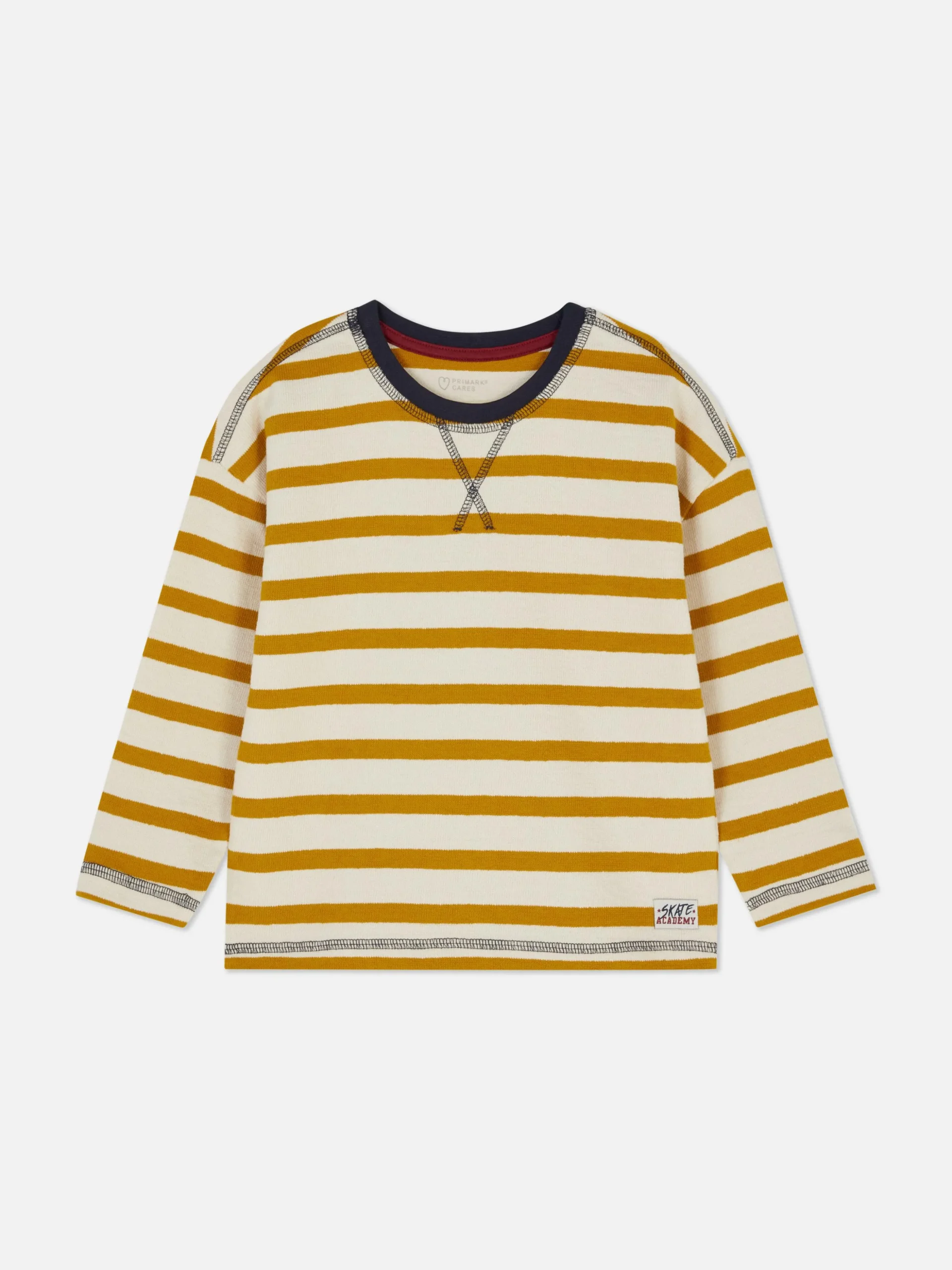 Camiseta De Manga Larga A Rayas Con Textura