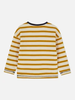 Camiseta De Manga Larga A Rayas Con Textura