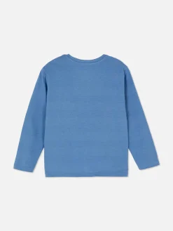 Camiseta De Manga Larga A Rayas Y Con Textura