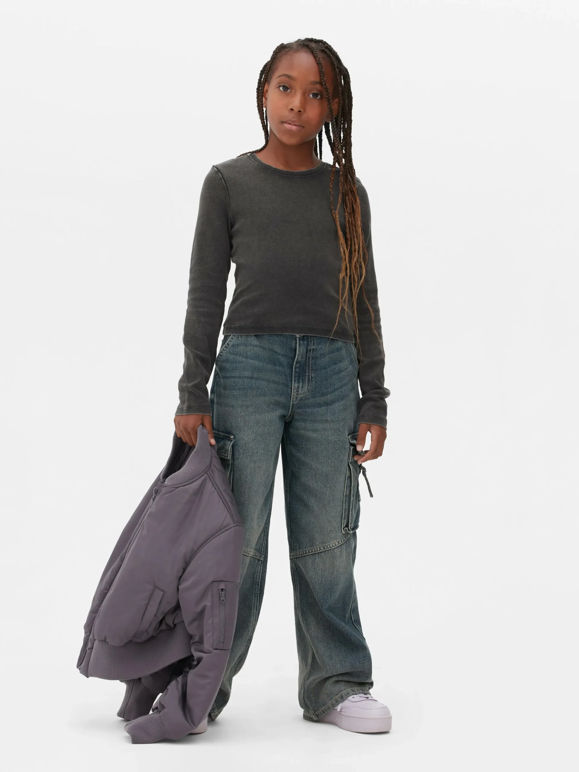 Camiseta De Manga Larga Con Lavado ácido