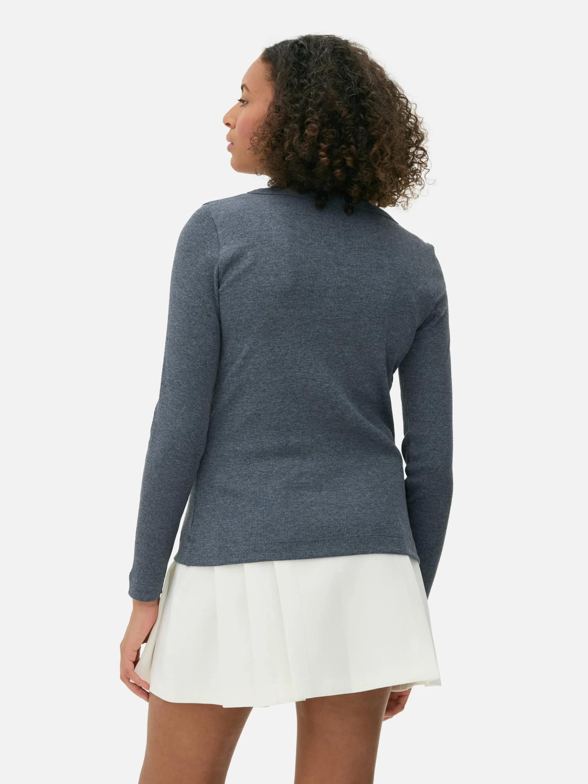 Camiseta De Manga Larga Con Escote Amplio