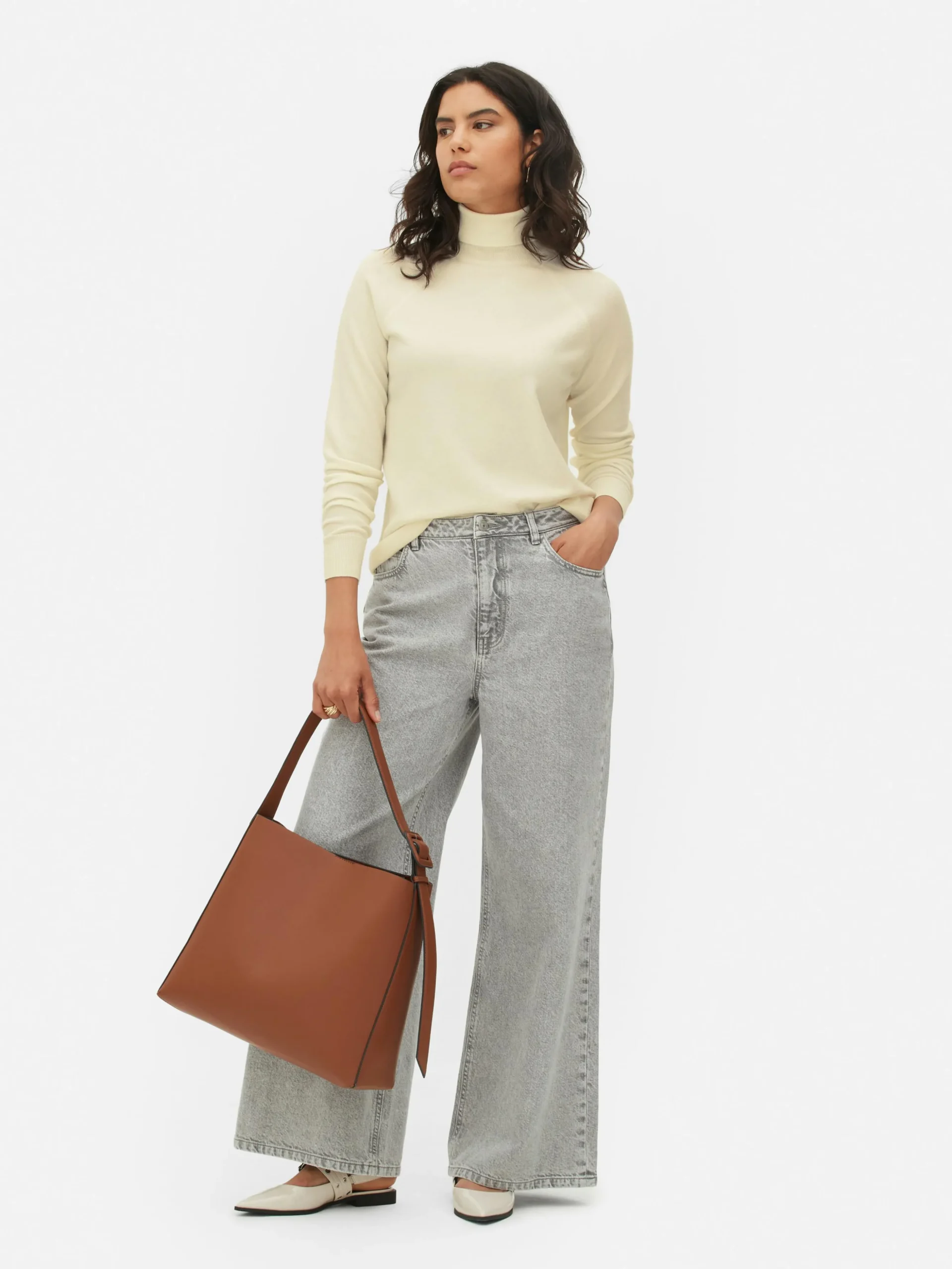 Camiseta De Manga Larga Con Cuello Vuelto