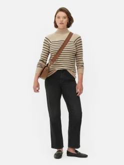 Camiseta De Manga Larga Con Cuello Vuelto