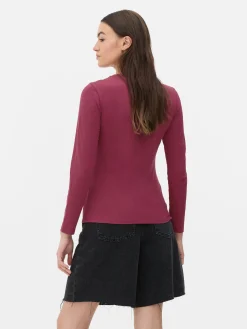 Camiseta De Manga Larga De Punto Elástico