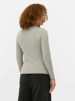 Camiseta De Manga Larga De Punto Elástico