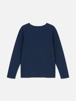 Camiseta De Manga Larga Y Textura Gofrada