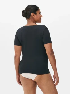Camiseta De Pijama Con Escote Amplio Para La Menopausia