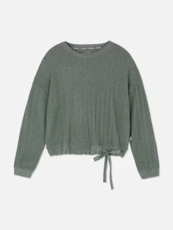 Camiseta De Pijama De Canalé Ultrasuave Con Lazo