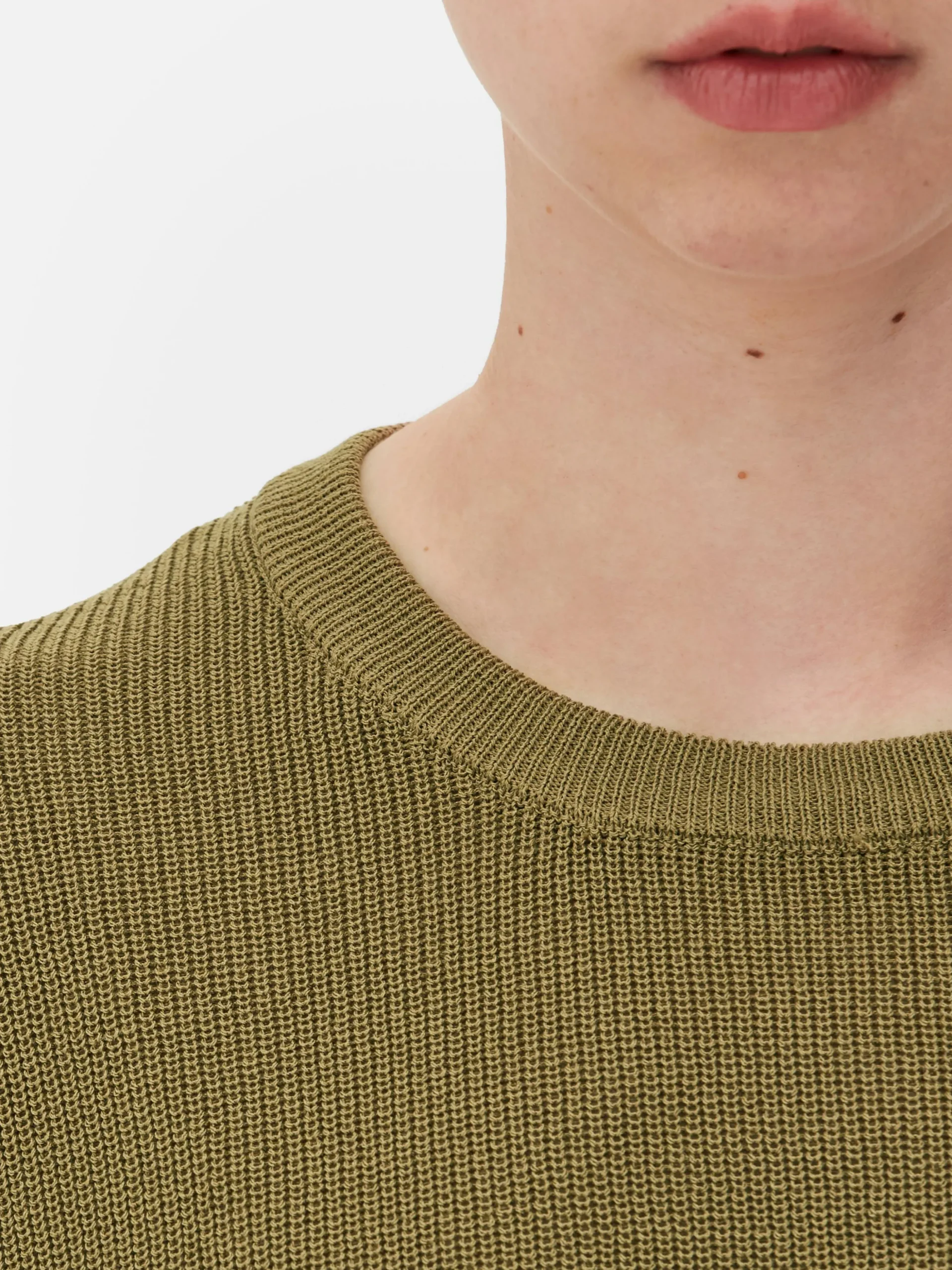 Camiseta De Punto De Cuello Redondo