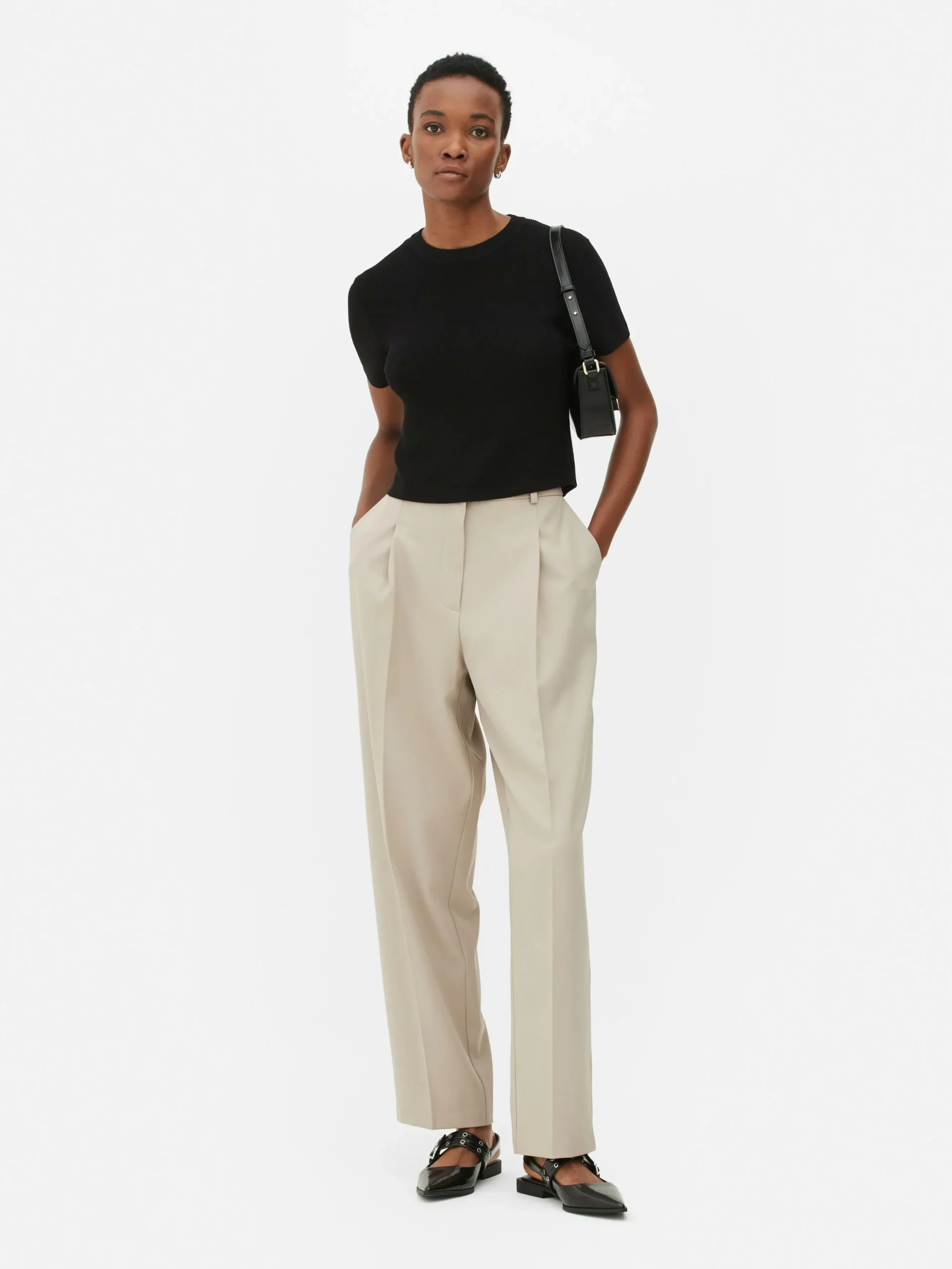 Camiseta De Punto De Cuello Redondo