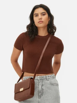 Camiseta De Punto De Cuello Redondo