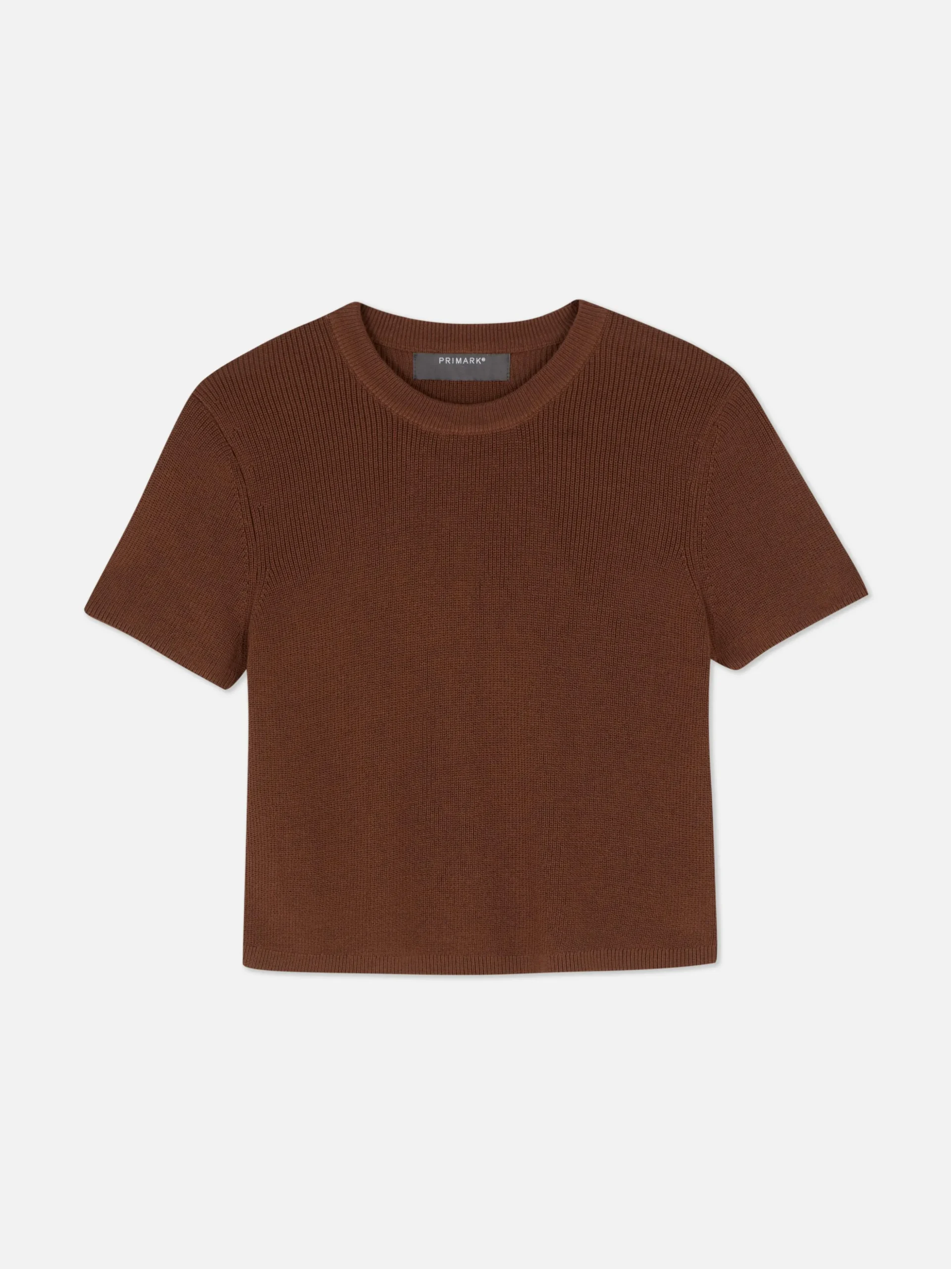 Camiseta De Punto De Cuello Redondo