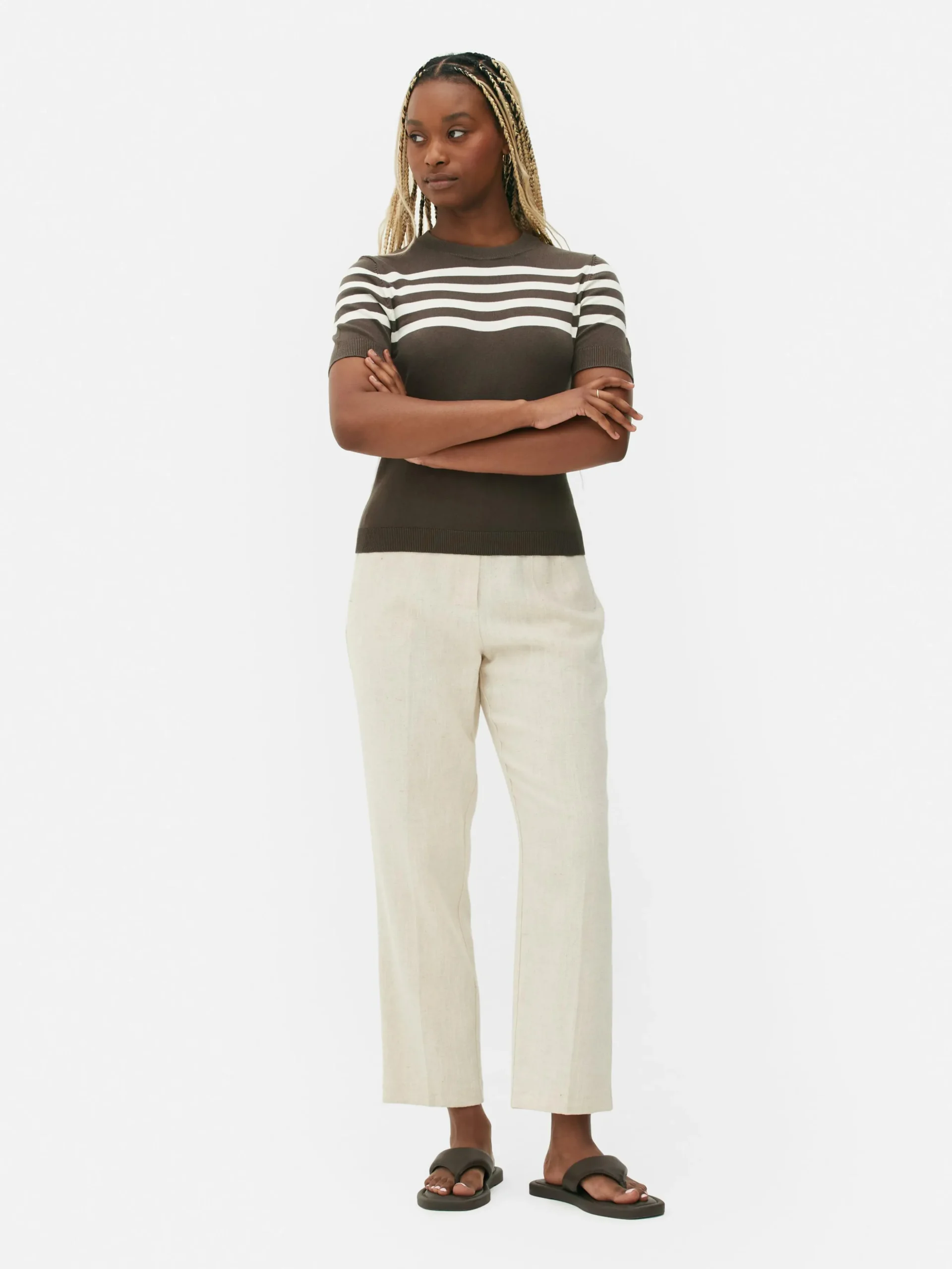 Camiseta De Punto De Manga Corta