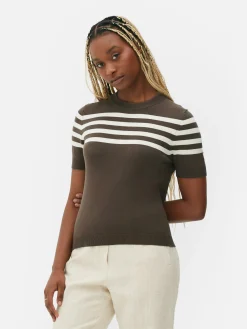 Camiseta De Punto De Manga Corta