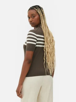 Camiseta De Punto De Manga Corta